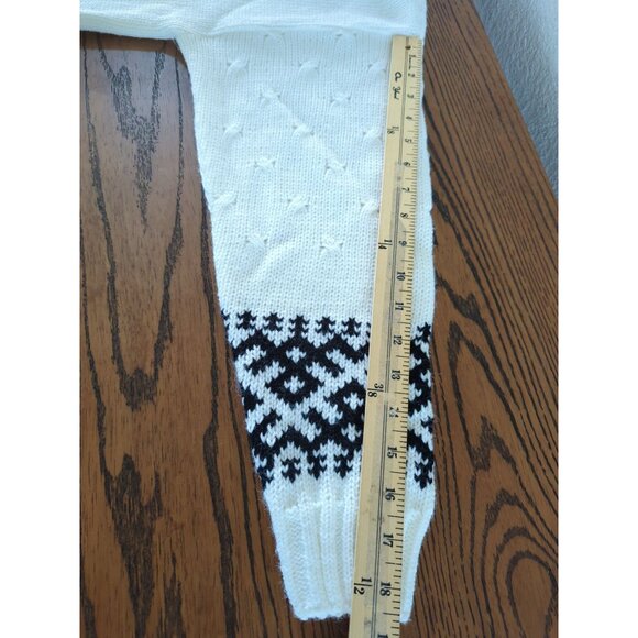 Vintage JOLIE‎ Nordic Sweater With Turtleneck & Black Geometric Pattern sz M / L - Picture 13 of 16
